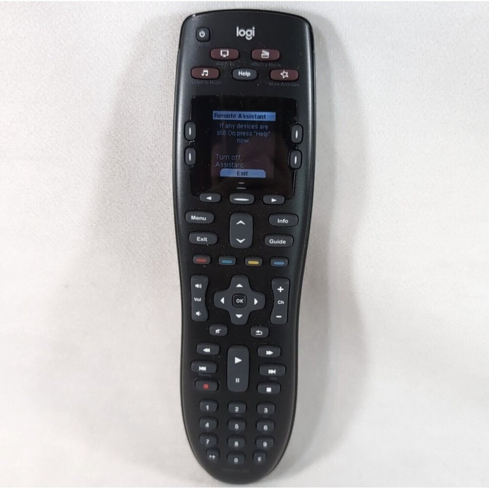 Logitech Logi Harmony 665 Universal Remote Control TESTED WORKING Black Screen